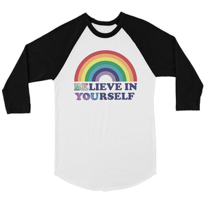 LGBT Be You Believe Rainbow Bkwt Baseball