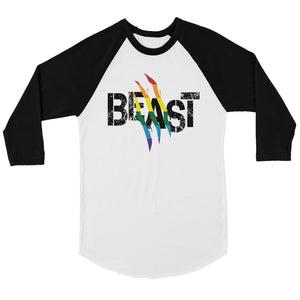 LGBT Beast Rainbow Scratch Bkwt Baseball