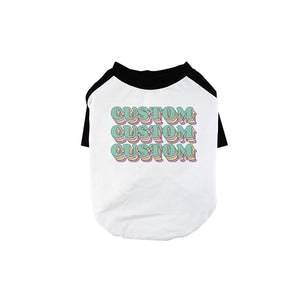 Sorority Theme Green Top Text Pets Personalized Baseball Shirt for Small Dog