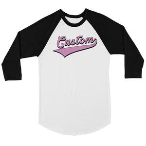 Purple College Swoosh Bright Cool Mens Personalized Baseball Shirt