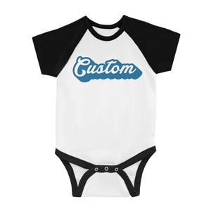 Blue Pop Up Text Prideful Amazing Baby Personalized Baseball Shirt