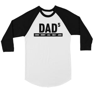 Dad Number Of Children Custom Mens Personalized Baseball Shirt