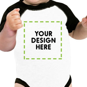 Custom Personalized Baby Black And White Baseball Shirt