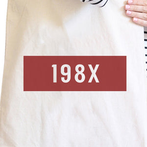 198X Natural Canvas Tote Bag Trendy Shoulder Bag Eco-Friendly - 365INLOVE