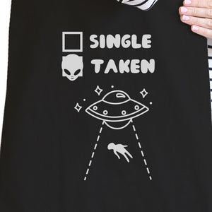 Single Taken Alien Black Cute Shoulder Bag Unique Design Tote - 365INLOVE