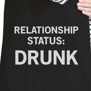 Relationship Status Black Canvas Grocery Bag Funny Graphic Tote - 365INLOVE