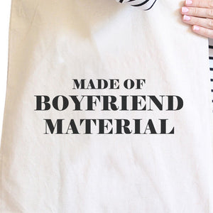 Boyfriend Material Funny Saying Canvas Shoulder Bag Gift Ideas - 365INLOVE