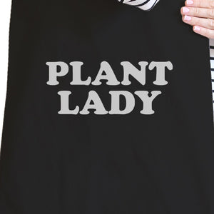 Plant Lady Black Washable Grocery Bag Unique Design Canvas Tote Bag - 365INLOVE