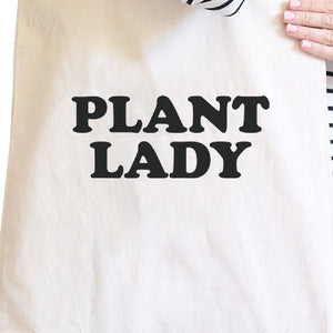 Plant Lady Natural Reusable Grocery Bag Cute Design Canvas Tote Bag - 365INLOVE