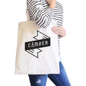 Camper Natural Canvas Bag Unique Graphic Gift Ideas Camping Lovers - 365INLOVE