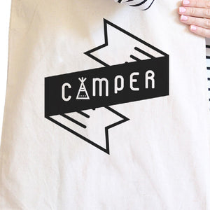 Camper Natural Canvas Bag Unique Graphic Gift Ideas Camping Lovers - 365INLOVE