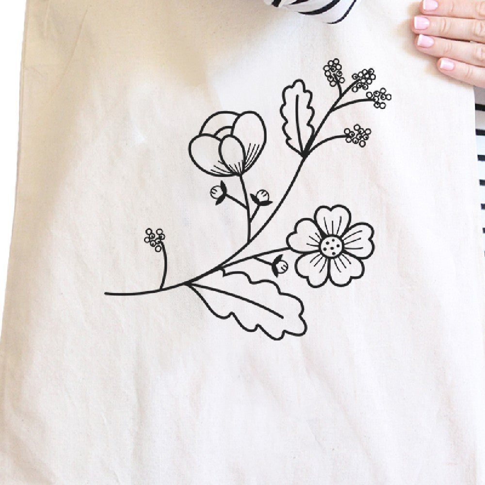 Flower Natural Canvas Tote Bag Lovely Design Gift Ideas For Friends - 365  IN LOVE - Matching Gifts Ideas