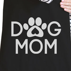 Dog Mom Black Washable Cute Graphic Canvas Tote Bag For Dog Lovers - 365INLOVE