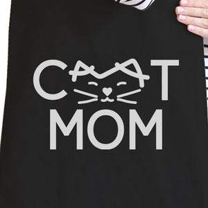 Cat Mom Black Cute Canvas Bag Unique Mothers Day Gift For Cat Lover - 365INLOVE