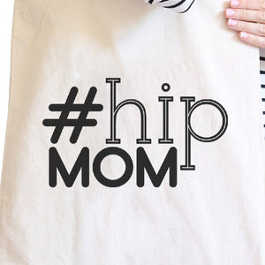 Hip Mom Natural Canvas Bag Washable Cute Gift Ideas For Baby Shower - 365INLOVE