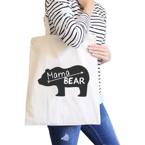 Mama Bear Natural Canvas Shoulder Bag Trendy Graphic Gift For Her - 365INLOVE