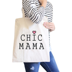 Chic Mama Natural Canvas Tote Bag Gift Ideas For Young Grandmother - 365INLOVE