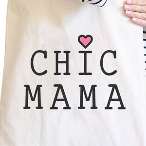 Chic Mama Natural Canvas Tote Bag Gift Ideas For Young Grandmother - 365INLOVE