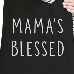 Mama's Blessed Black Canvas Teacher Tote Bag For Mother's Birthday - 365INLOVE