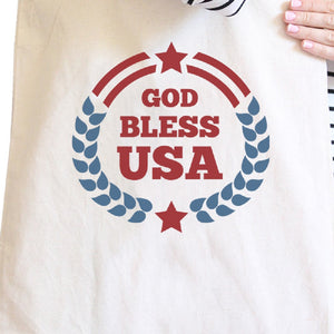 God Bless USA Natural Eco-Friendly Canvas Tote Bag Canvas Tote Bag - 365INLOVE