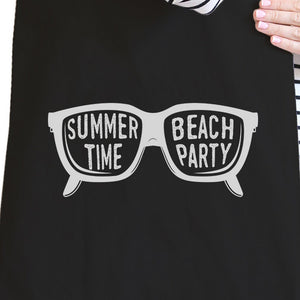 Summer Time Beach Party Black Canvas Bags