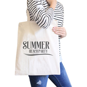 Summer Beach Party Natural Canvas Bags