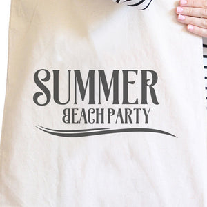 Summer Beach Party Natural Canvas Bags