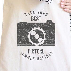 Take Your Best Picture Summer Holiday Natural Canvas Bags