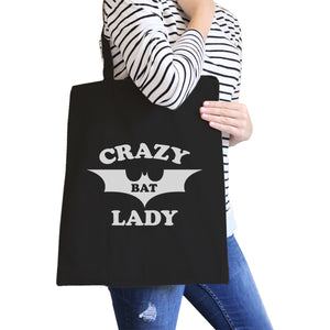 Crazy Bat Lady Black Canvas Bags