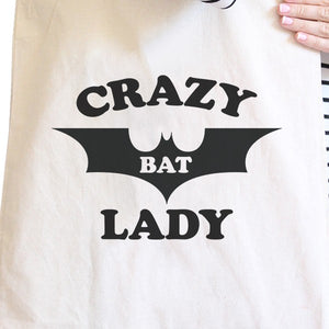 Crazy Bat Lady Natural Canvas Bags