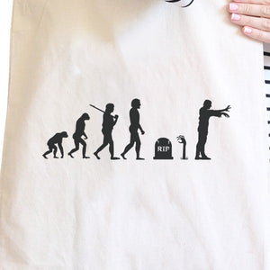 Zombie Evolution Natural Canvas Bags