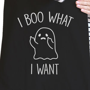 I Boo What I Want Ghost Black Canvas Bags