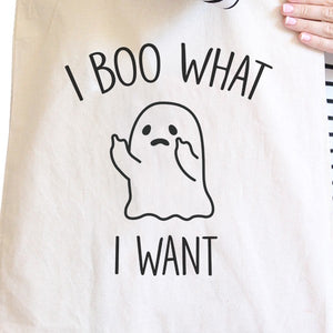 I Boo What I Want Ghost Natural Canvas Bags