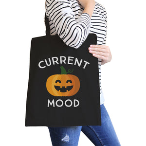 Pumpkin Current Mood Black Canvas Bags