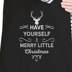 Have Yourself A Merry Little Christmas Black Canvas Bags