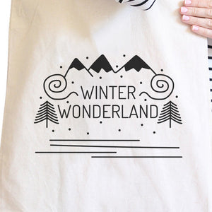 Winter Wonderland Natural Canvas Bags