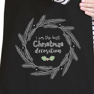 I Am The Best Christmas Decoration Wreath Black Canvas Bags