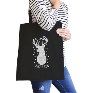 Make It Rein Vintage Reindeer Black Canvas Bags