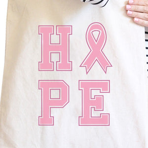 Hope Ribbon Natural Canvas Bags