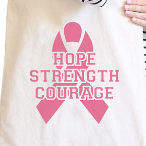 Hope Strength Courage Natural Canvas Bags