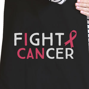 Fight Cancer I Can Black Canvas Bags