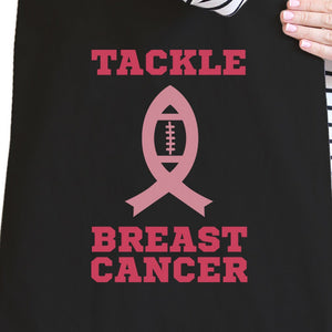 Tackle Breast Cancer Football Black Canvas Bags