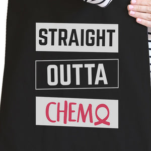 Straight Outta Chemo Breast Cancer Black Canvas Bags