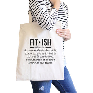 Fit-ish Canvas Shoulder Bag Funny Graphic Gym Bag Heavy Cotton