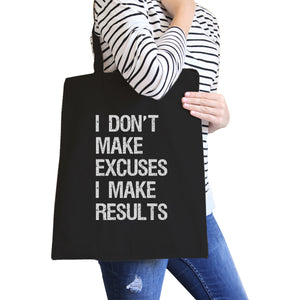 Excuses Results Canvas Shoulder Bag For Gym Fitness Humorous Gifts