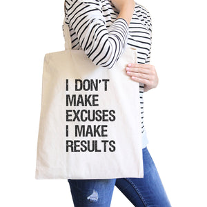 Excuses Results Canvas Shoulder Bag For Gym Fitness Humorous Gifts