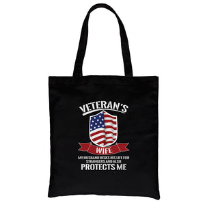 Veteran's Wife Canvas Bag Heavy Cotton Cute US Veteran Gift Bag
