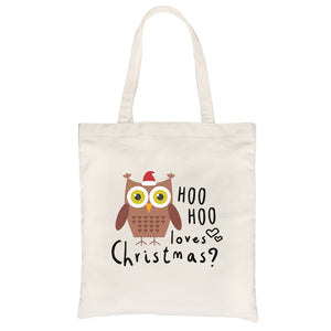 Hoo Christmas Owl Canvas Shoulder Bag