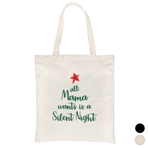 Mama Wants Silent Night Canvas Shoulder Bag