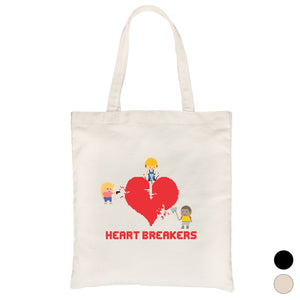 Heart Breakers Canvas Shoulder Bag Funny Graphic Canvas Tote Gift